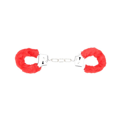 Bound to Play. Heavy Duty Furry Handcuffs Red